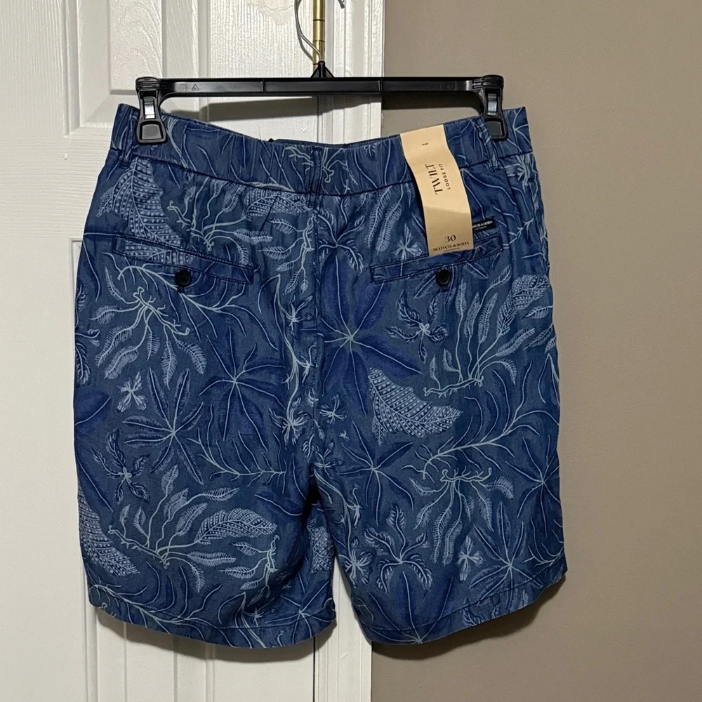 Scotch & Soda Blue Patterned Hybrid Shorts NWT Size 30 - Picture 2 of 10